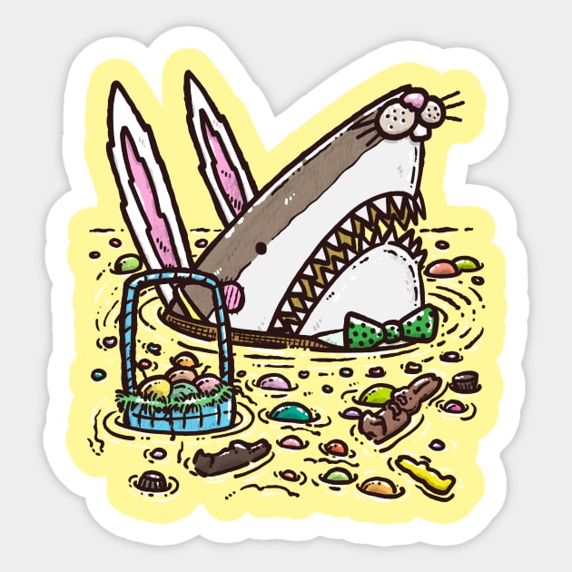 The Easter Bunny Shark II Sticker by nickv47